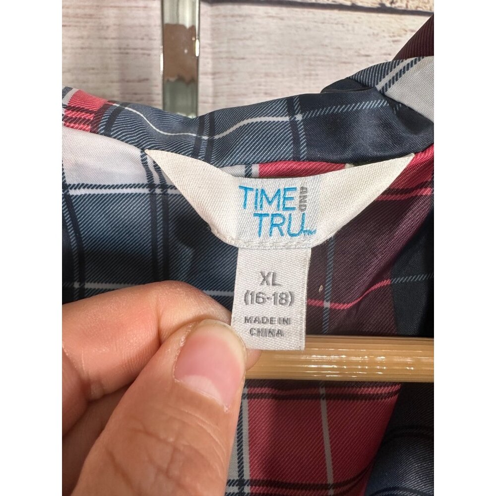 Time and Tru Women’s Green Windbreaker Jacket XL Hooded Zip Up Drawstring Waist - Picture 6 of 10